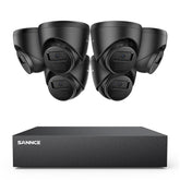 8 Channel 5MP Wired Security Camera System - Hybrid DVR, 6pcs 2MP Turret Cameras, Outdoor & Indoor, Smart Motion Detection, Remote Access